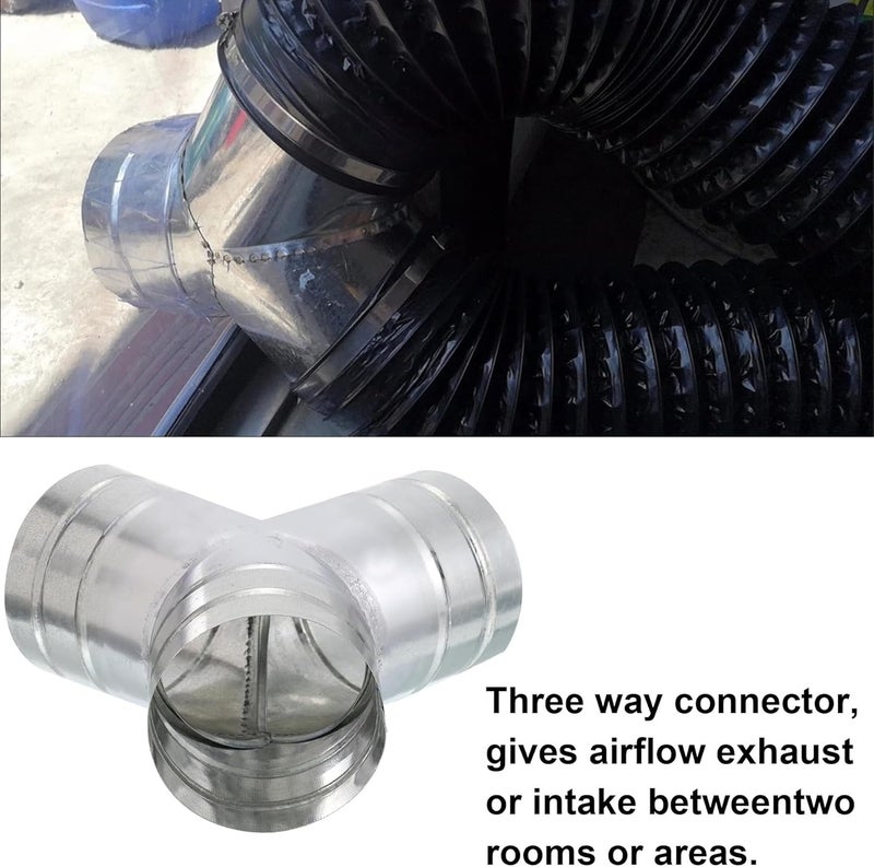 LEPEVNEY 5" to 5" Y Shape Duct Splitter Adapter 90° Degree Dust Fitting, 3-Way Hose Connector for Exhaust Fan, Dryer Vent & HVAC Ventilation System - Image 4